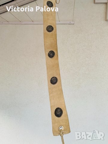 Бежов широк колан естествена кожа, снимка 7 - Колани - 32337811