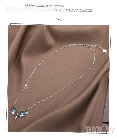 Нежно дамско колие с висулка феникс с камъни., снимка 3 - Колиета, медальони, синджири - 53116681