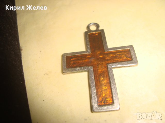 ДВУСТРАННО ЕМАЙЛИРАН АРТ ПОСРЕБРЕН МЕТАЛЕН КРЪСТ МЕДАЛЬОН 22238, снимка 5 - Колиета, медальони, синджири - 32964567
