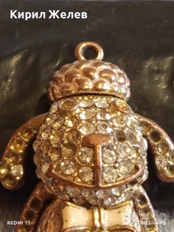 Метална висулка ОВЦА с кристали много красив стилен дизайн 52161, снимка 3 - Други - 52480228