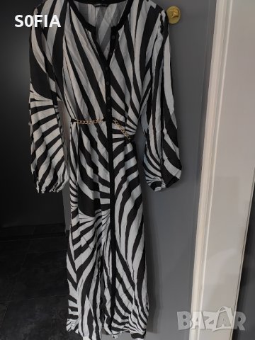 Дълга макси рокля зеброва шарка, снимка 2 - Рокли - 43868317