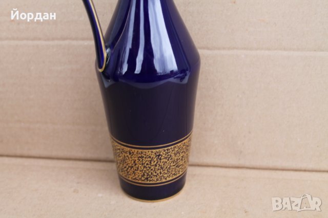 Порцеланова Немска ваза цвят кобалт, снимка 6 - Антикварни и старинни предмети - 44050256