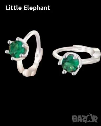 Total Sale Сребърни халки,годеница пръстени,колекция"Bride",green/нови