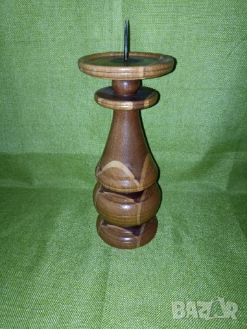 Масивен дървен свещник , снимка 3 - Други - 43116037