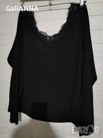 СТРАХОТНА БЛУЗА ЛИКРА И ДАНТЕЛА 2XL-3XL