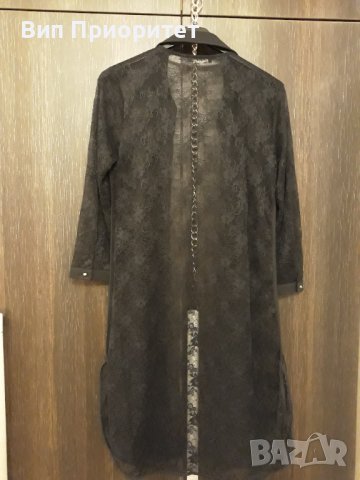 Много луксозна копринена горница в черно, марка KIKI RIKI  с конусовидни ефектни копчета, снимка 18 - Туники - 37446306