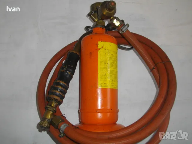 35см НЕМСКА ГАЗОВА ГОРЕЛКА ПРОПАН-БУТАН С БУТИЛКА МАРКУЧ И КЛАПАН РЕГУЛАТОР НАЛЯГАНЕ ПОЧТИ НОВА , снимка 15 - Други инструменти - 48112185
