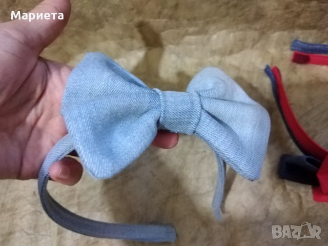 Диадема с панделка Диадема Деним Дънкова Диадема Червена Диадема Ръчна Изработка , снимка 4 - Аксесоари за коса - 32562466