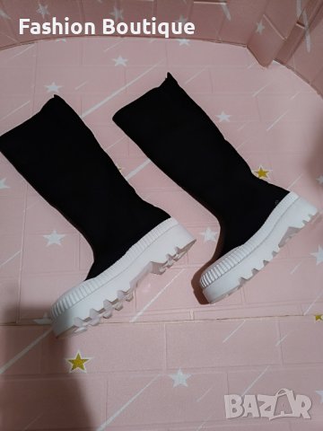 Дамски високи ботуши тип чорап , снимка 1 - Дамски ботуши - 43330349