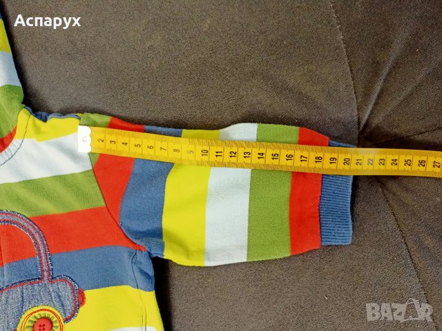 Бебешки суичър с цип и качулка с ушички. Марка TU  За деца 3-6 месеца., снимка 3 - Бебешки якета и елеци - 43244113