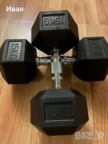 Хексагонални дъмбели 15 кг.