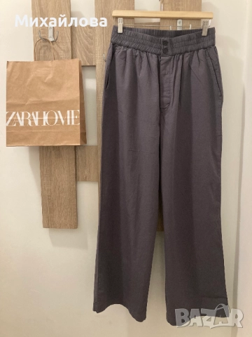 Дълъг памучен панталон на Zara Home, нов с етикет, размер М, снимка 3 - Пижами - 51910790