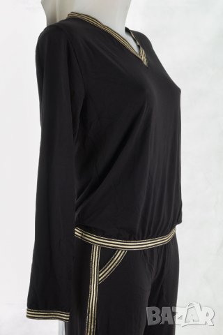Дамска пижама с V-образно деколте в черно марка Hamana , снимка 6 - Пижами - 28521468