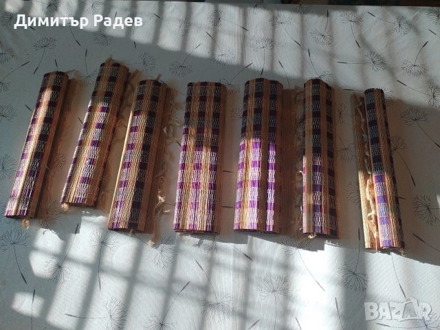 РЕТРО ПОДЛОЖКИ ЗА СЕРВИР. ТРИШЛАЙФЕР ХРАНА НА МАСА--НА БАМБУКОВА ОСНОВА ПАМУЧНО ТЪКАНИ--РАЗНИ ВИДОВЕ, снимка 4 - Антикварни и старинни предмети - 52920528