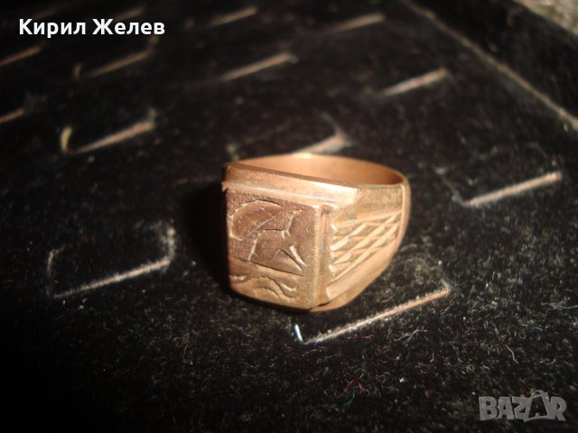 СТАР БРОНЗОВ РЪЧНО ОРНАМЕНТИРАН МАСИВЕН КЛАСИЧЕСКИ ПРЪСТЕН 22202, снимка 8 - Антикварни и старинни предмети - 33134611