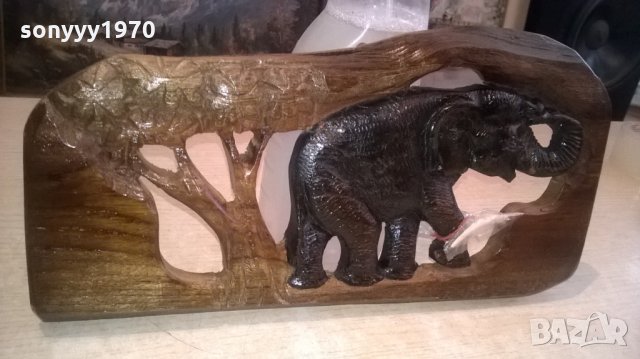 Пано за стена тиково дърво изрязано с 1 слон ръчна изработка, снимка 18 - Колекции - 27391193