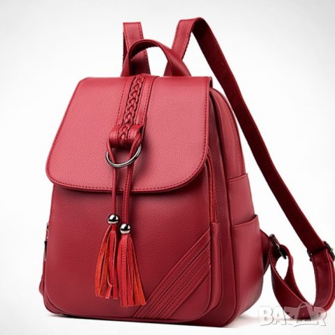 Дамска раница Red b1125, снимка 4 - Раници - 43055137