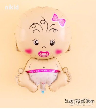 Бебе Момиче Момче балон фолио фолиев хелий или въздух парти рожден ден, снимка 2 - Други - 23579271