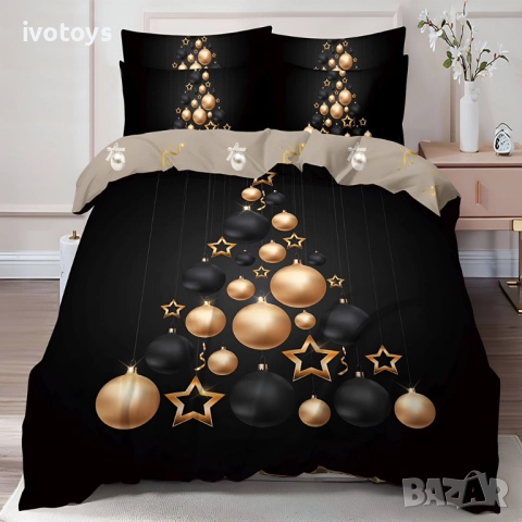 Двулицево коледно спално бельо (Реално изображение), 6 части - Модел WS17125