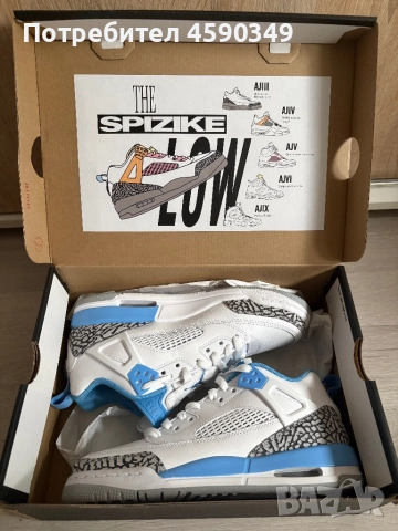 JORDAN SPIZIKE LOW (GS) White/University Blue Shoes Обувки, снимка 8 - Спортни обувки - 52391301