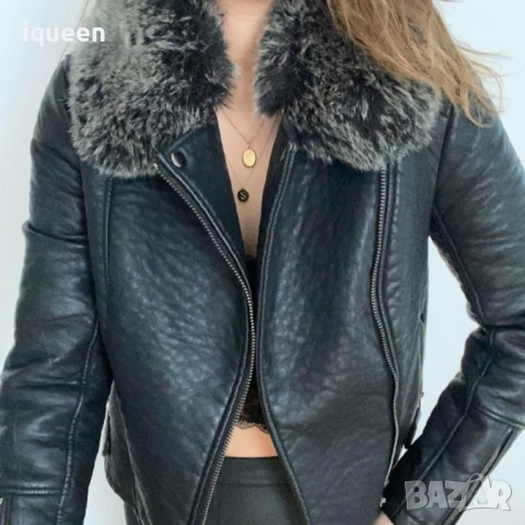 Оригинално кожено яке Topshop, снимка 5 - Якета - 53179482