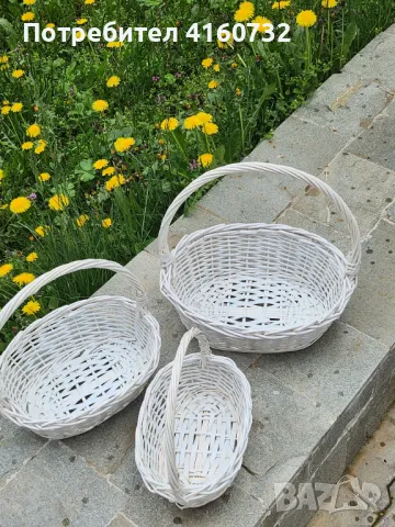 Подаръчни бели и кафяви плетени овални  кошници,  кошница за декорация , снимка 7 - Декорация за дома - 49966899