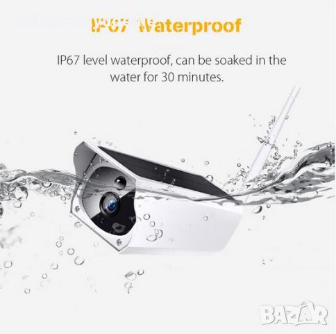 Водоустойчива WiFi Соларна Камера FULL HD 1080P за 2х18650 Батерии Микрофон+Говорител +SD Карта Слот, снимка 3 - Комплекти за видеонаблюдение - 27704386