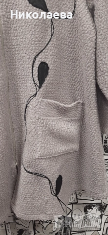 Макси Палто в светло сиво от вълнено букле!, снимка 3 - Палта, манта - 52539191