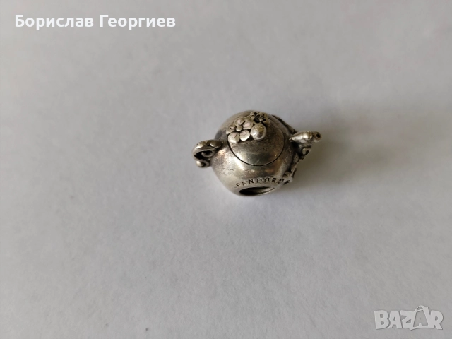 Оригинален сребърен талисман чайник Пандора pandora, снимка 2 - Гривни - 52883044