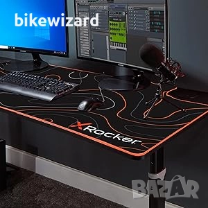 Геймърско бюро X Rocker Cougar XL Ultra Wide от алуминий и карбон 160.5 x 80 x 65-80 см НОВО, снимка 4 - Бюра - 52568249