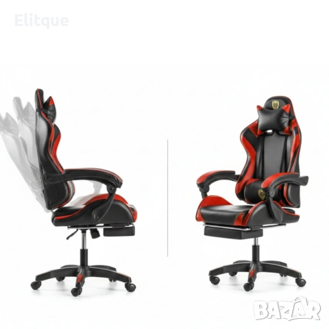 Ергономичен геймърски стол с поставка за крака – комфорт и стабилност за дълги часове без болка, снимка 6 - Столове - 53241121