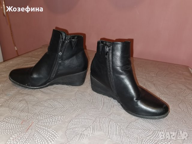 Черни боти от изкуствена кожа, снимка 5 - Дамски боти - 40384214