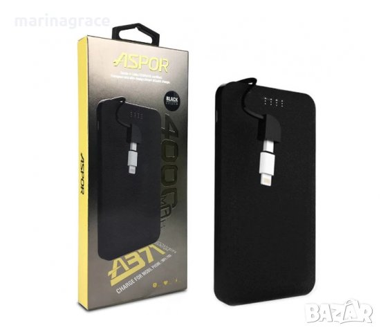 Преносима външна батерия Aspor 4 000mAh, снимка 2 - Външни батерии - 34760418