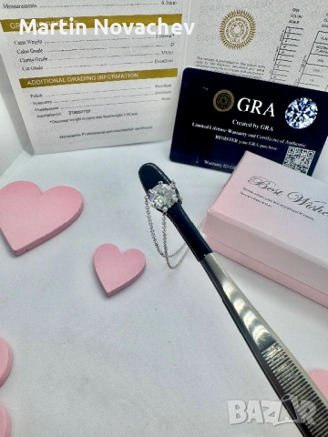 Сребърно колие с мойсанит (Диамант) 1 карат, снимка 11 - Колиета, медальони, синджири - 53503895