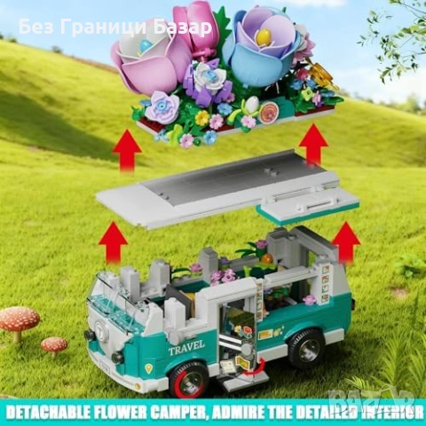 Нов Ботанически кемпер конструктор 862 части с цветя за деца 6+ идеален подарък, снимка 3 - Образователни игри - 53009069
