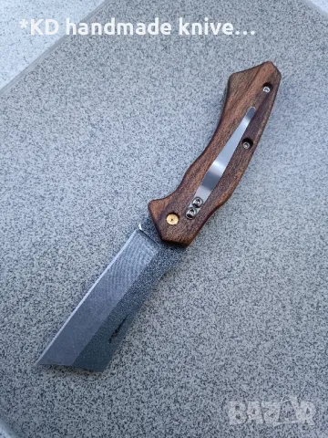 Сгъваем нож ръчно изработен от N690co стомана , снимка 2 - Ножове - 47839710
