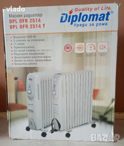 Маслен радиатор Diplomat 2500 watt, снимка 8 - Радиатори - 49606753