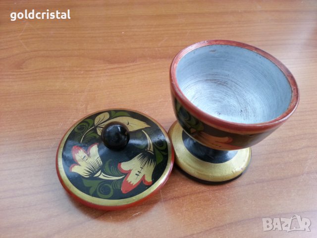 Руска дървена кутийка с капаче хохлома , снимка 3 - Антикварни и старинни предмети - 39731470