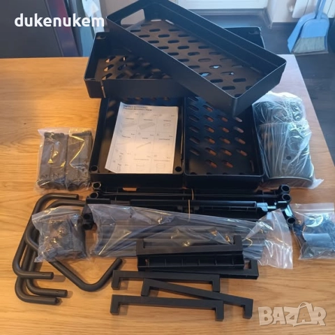 Комплект от 2 броя Органайзер за кухня и баня, с 4 куки и 2 чашки – черен, снимка 7 - Етажерки - 52387273