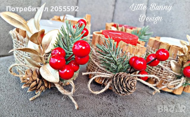 Коледна свещ с канелени пръчици , снимка 9 - Коледни подаръци - 38725580