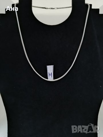 Сребърни колие Буква М, снимка 1