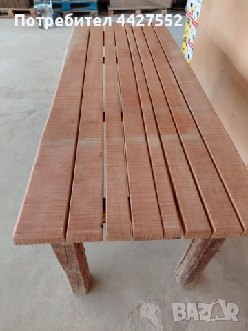 Трапезна маса ф110 см  дъб и още 6 бр., снимка 6 - Маси - 52447007