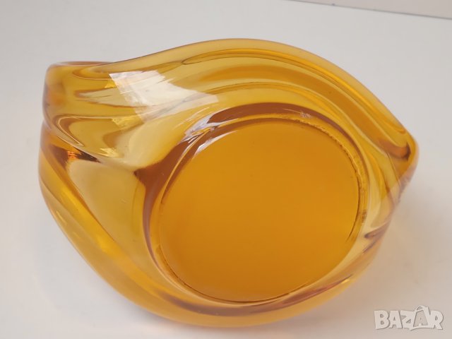 Арт Деко бонбониера /  купа от масивно цветно стъкло, снимка 5 - Прибори за хранене, готвене и сервиране - 43430289