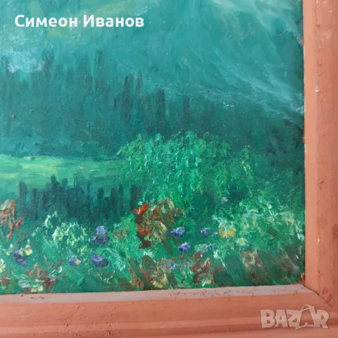 Интересна стара картина пейзаж SG2026, снимка 3 - Други ценни предмети - 47930395