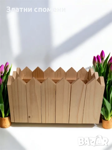 Дървена кашпа от естествен бял бор, снимка 3 - Саксии и кашпи - 50828430