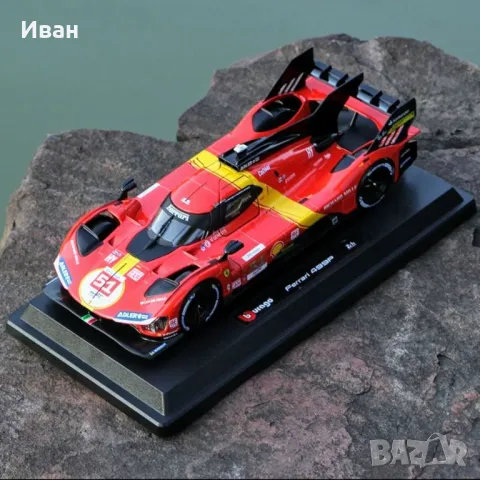 Количка Ferrari 499P Le Man 1:24 Ферари Бураго модел, снимка 4 - Коли, камиони, мотори, писти - 48119175