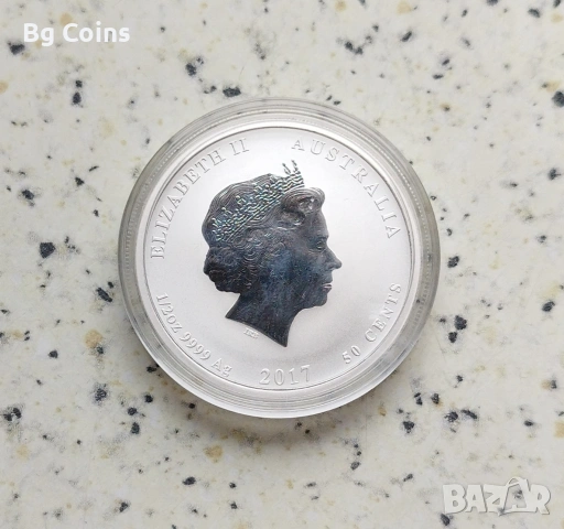 Сребро 1/2 OZ 2017 Петел , снимка 2 - Нумизматика и бонистика - 53059773