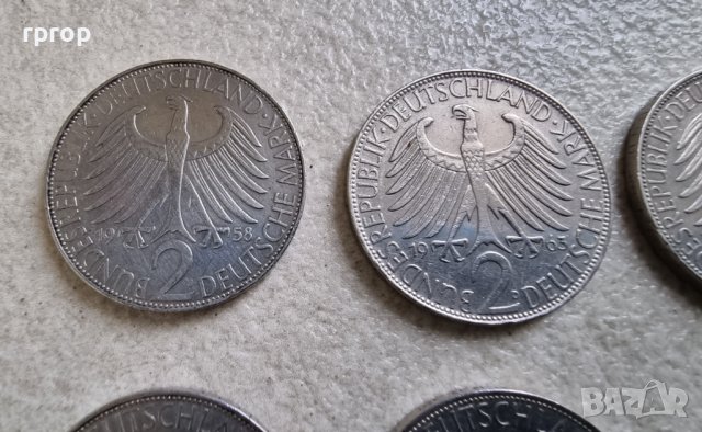 Монети . Германия.  2 дойче марки .8 бройки . Различни години., снимка 2 - Нумизматика и бонистика - 43437501