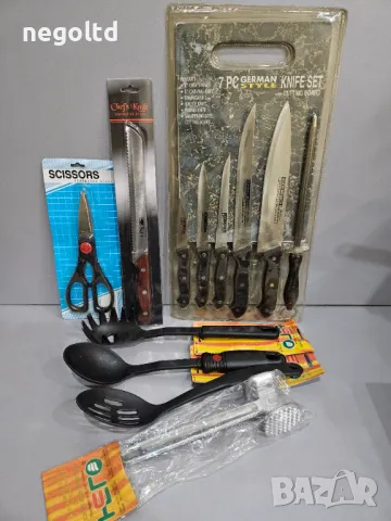 ПРОМОЦИЯ! Всичко за 13лв! комплект за кухнята ножове+ чук+мрежа за пара+ лъжици