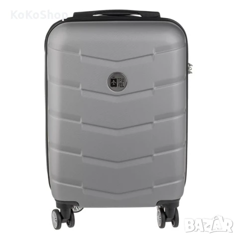 Куфар на колелца-49x29x76 см./сив куфар на колелца, снимка 3 - Куфари - 50645064